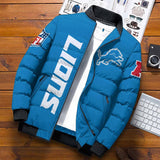 [SALE] 20% OFF Best Men’s Detroit Lions Puffer Jacket Custom Name - NAVY BLUE