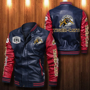 30% OFF The Best Men's Hamilton Tiger-Cats Leather Jacket blue