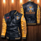 30% OFF The Best Men's Illinois Fighting Illini Leather Jacket For Sale 