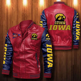 30% OFF The Best Men's Iowa Hawkeyes Leather Jacket red