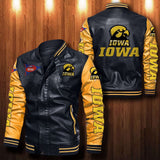 30% OFF The Best Men's Iowa Hawkeyes Leather Jacket black