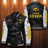 30% OFF The Best Men's Iowa Hawkeyes Leather Jacket black