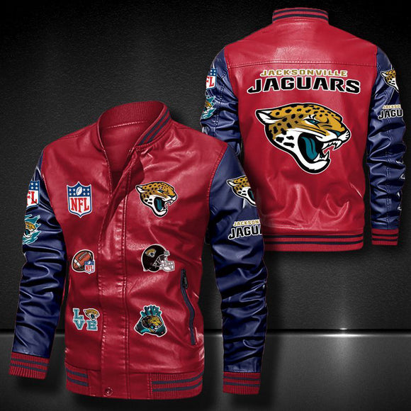 Men’s red Jacksonville Jaguars Leather Jacket Vintage |  4 fan Shop