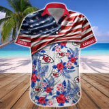 15% OFF Men's Kansas City Chiefs Hawaiian Shirt USA Flag – Now