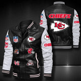 Men’s black Kansas City Chiefs Leather Jacket Vintage | 4 fan Shop