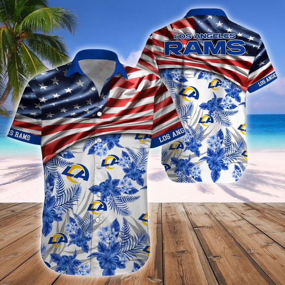 15% OFF Men's Los Angeles Rams Hawaiian Shirt USA Flag – Now