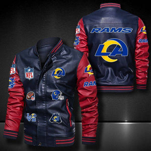 Men’s Blue Los Angeles Rams Leather Jacket Vintage | 4 Fan Shop