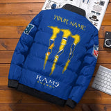 [SALE] 20% OFF Best Men’s Los Angeles Rams Puffer Jacket Energy CUSTOM NAME BACK