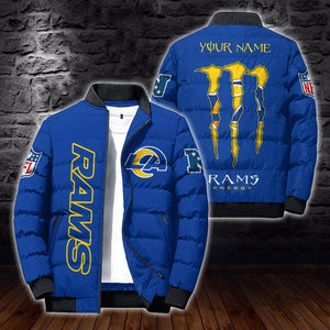 [SALE] 20% OFF Best Men’s Los Angeles Rams Puffer Jacket Energy CUSTOM NAME