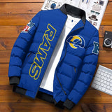 [SALE] 20% OFF Best Men’s Los Angeles Rams Puffer Jacket Energy CUSTOM NAME - FRONT OF