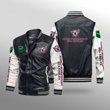 [SALE] 30% OFF The Best Men's Manly Warringah Sea Eagles Leather Jacket | White Sleeves, Black Body