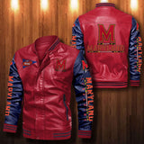 30% OFF The Best Men's Maryland Terrapins Leather Jacket red