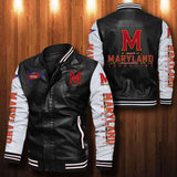 30% OFF The Best Men's Maryland Terrapins Leather Jacket black