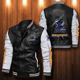 [SALE] 30% OFF The Best Men's Melbourne Storm Leather Jacket | White Sleeves, Black Body