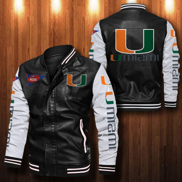 30% OFF The Best Men's Miami Hurricanes Leather Jacket For Sale