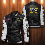 30% OFF The Best Men's Michigan Wolverines Leather Jacket black