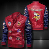 Men’s red Minnesota Vikings Leather Jacket Vintage | 4 fan Shop