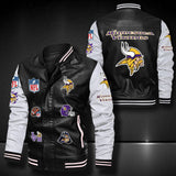 Men’s Black Minnesota Vikings Leather Jacket Vintage | 4 fan Shop