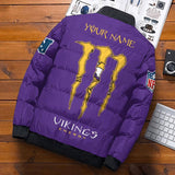 [SALE] 20% OFF Best Men’s Minnesota Vikings Puffer Jacket CUSTOM NAME - COLOR PURPLE