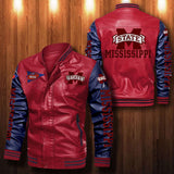 30% OFF The Best Men's Mississippi State Bulldogs Leather Jacket RED