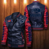 30% OFF The Best Men's Nevada Wolf Pack Leather Jacket blue