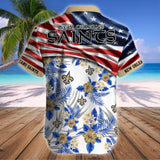 15% OFF Men's New Orleans Saints Hawaiian Shirt USA Flag – Now