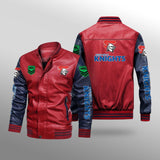 [SALE] 30% OFF The Best Men's Newcastle Knights Leather Jacket || Blue Sleeves, Red Body