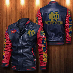 30% OFF The Best Men's Notre Dame Fighting Irish Leather Jacket For Sale 