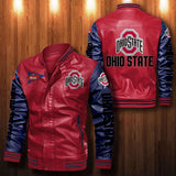 30% OFF The Best Men's Ohio State Buckeyes Leather Jacket red