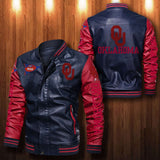 30% OFF The Best Men's Oklahoma Sooners Leather Jacket blue