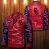 30% OFF The Best Men's Oklahoma Sooners Leather Jacket red
