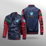 [SALE] 30% OFF The Best Men's Parramatta Eels Leather Jacket | Red Sleeves, Blue Body