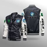 [SALE] 30% OFF The Best Men's Parramatta Eels Leather Jacket | White Sleeves, Black Body