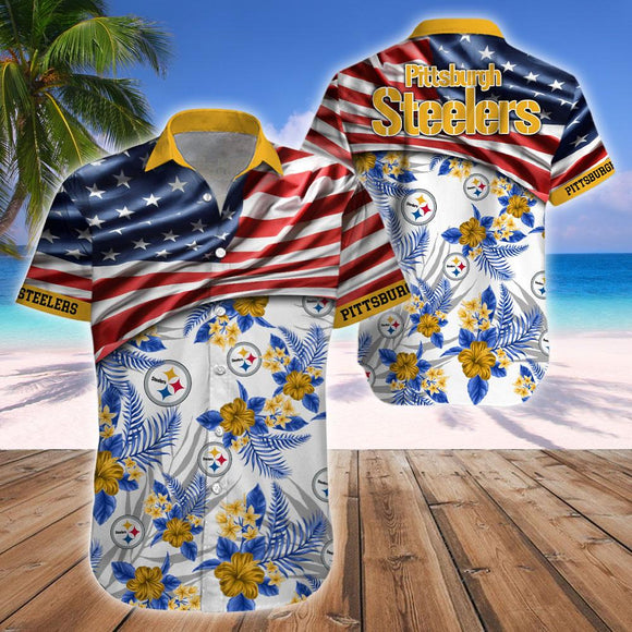 15% OFF Men's Pittsburgh Steelers Hawaiian Shirt USA Flag – Now