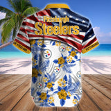 15% OFF Men's Pittsburgh Steelers Hawaiian Shirt USA Flag – Now