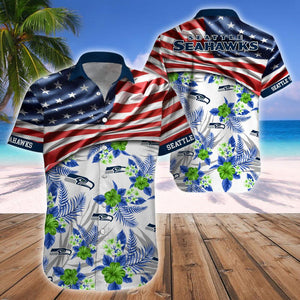 15% OFF Men's Seattle Seahawks Hawaiian Shirt USA Flag – Now