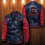 30% OFF The Best Men's South Carolina Gamecocks Leather Jacket blue