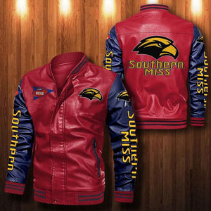 30% OFF The Best Men's Southern Miss Golden Eagles Leather Jacket red