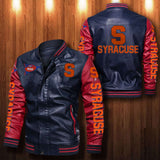 30% OFF The Best Men's Syracuse Orange Leather Jacket blue