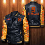 30% OFF The Best Men's Syracuse Orange Leather Jacket black