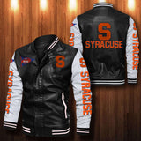 30% OFF The Best Men's Syracuse Orange Leather Jacket black