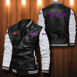 30% OFF The Best Men's TCU Horned Frogs Leather Jacket black