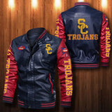 30% OFF The Best Men's USC Trojans Leather Jacket blue