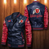 30% OFF The Best Men's Utah Utes Leather Jacket blue