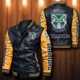 [SALE] 30% OFF The Best Men's Warriors Leather Jacket | Yellow Sleeves, Black Body