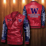 30% OFF The Best Men's Washington Huskies Leather Jacket red