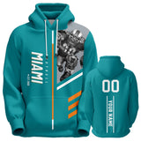 18% OFF Miami Dolphins Pullover Hoodie Personalized Name & Number - 4 FAN SHOP