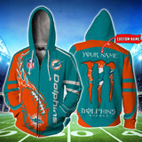 [SALE]20% OFF Best Miami Dolphins Hoodie Mens Ball Flame Custom Name - zipper hoodies