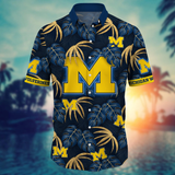 Michigan Wolverines Hawaiian Shirt Leafs Printed For Men