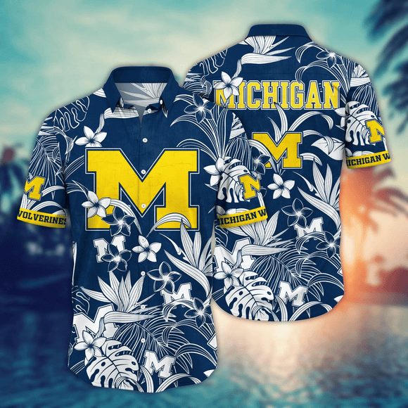 20% OFF Michigan Wolverines Hawaiian Shirt Tropical Flower
